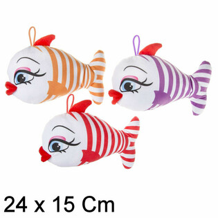 B&uuml;y&uuml;k Dudaklı Peluş Neşeli Balık - 24 cm - Karışık (12 adet)