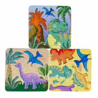 Karışık Dinozor Puzzle - 14x14 cm (50 adet)