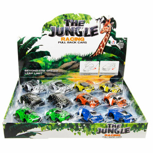 DISPLAY İ&Ccedil;İNDE PULL BACK JUNGLE ARABALARI (12 adet)