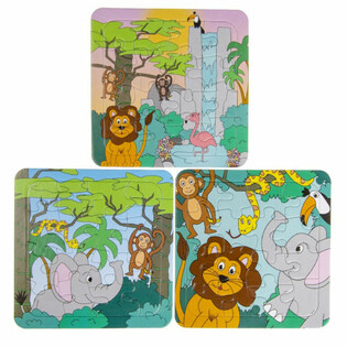 Karışık Orman Puzzle Seti (14x14cm) - 50 Adet Avantaj Paketi