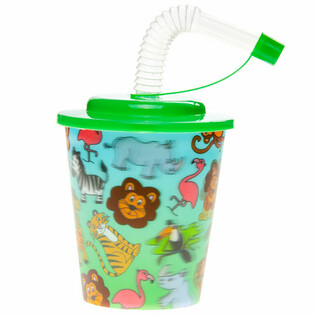 Pipetli İ&ccedil;ecek / Dondurma Bardağı - Orman Hayvanları (12 adet)