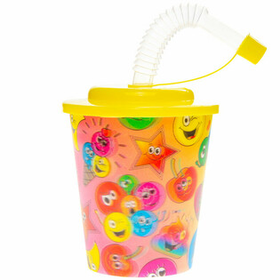 Pipetli İ&ccedil;ecek / Dondurma Bardağı &ndash; Smiley, 250 ml (12 adet)
