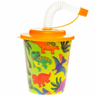 Dinozor Pipetli İ&ccedil;ecek/Dondurma Bardağı - 250ml (12 adet)