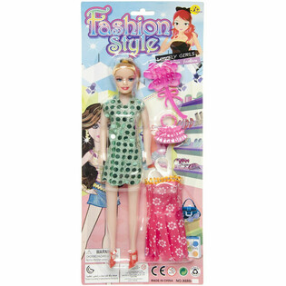 Kartelada Elbiseli Moda Bebeği (12 Adet)