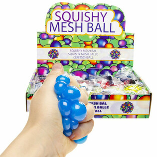 SQUISHY SIKMA TOPU - &Ccedil;ap: 5 CM - STANDDA KARIŞIK CANLI RENKLER (24 Adet)