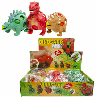 Squishy Mesh Dinozor Stres Topu - Stand (12 Adet)