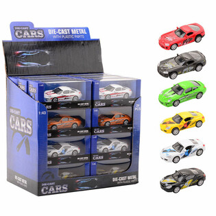 DIE CAST S&Uuml;PER SPOR ARABALAR, 1:43 &Ouml;L&Ccedil;EK TEŞHİR KUTUSUNDA (24 adet)