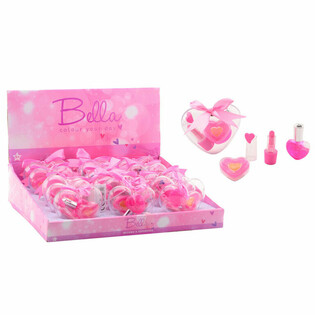 Stantta 3 Par&ccedil;alı Kalp Şeklinde Bella &Ccedil;ocuk Makyaj Seti (18'li Paket)