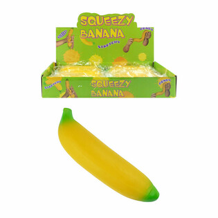 Sıkılabilir Muz - 18 cm (12 Adet Standlı Set)