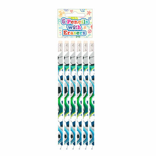 Futbol Kurşun Kalem ve Silgi Seti (6 Par&ccedil;a) - Stand (24 set)