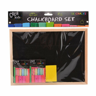 CREA KIDS Yazı Tahtası Seti 29x21CM, Tebeşir ve S&uuml;ngerli (12 Par&ccedil;a)