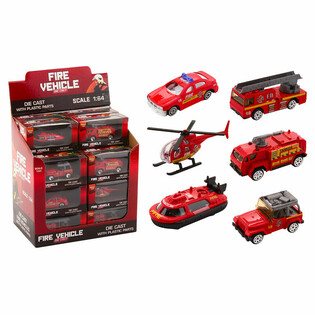 DIE CAST - METAL İTFAİYE ARA&Ccedil;LARI MİX - &Ouml;L&Ccedil;EK: 1:64 - STANTLI (24 Adet)