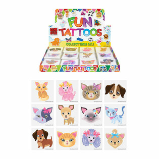 FUN TATTOO'S - KEDİ & K&Ouml;PEK STANTI (48 PAKET)