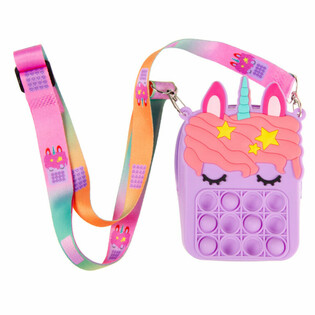 TEK BOYNUZLU AT (UNICORN) POP-IT KIZ &Ccedil;OCUK &Ccedil;ANTASI (24 Adet Standlı)