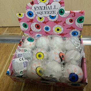 Stres Topu G&ouml;z (Squeeze Eyeball) Standlı (12 Adet)