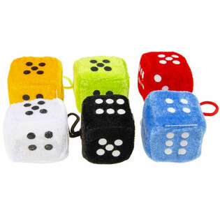 Peluş Zar - Karışık Renkler 4,5 x 4,5 cm (24 adet)