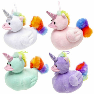 PELUŞ UNIDUCKZ - UNICORN / TEK BOYNUZLU AT &Ouml;RDEK - KARIŞIK RENKLER - 12x24x17 CM (8 Adet)