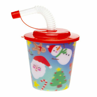 Noel İ&ccedil;ecek Bardakları / Pipetli Dondurma Bardakları (12 Adet)