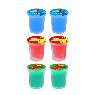 DİNOZOR - K&Uuml;&Ccedil;&Uuml;K SLIME KAVANOZLARI (6 adet)