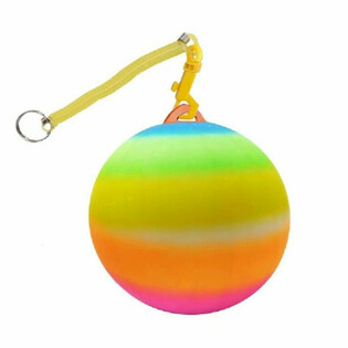 İpli G&ouml;kkuşağı Topu / Bungee Topu &Oslash;23 cm (10 adet)