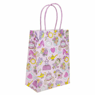 Prenses Temalı Kağıt Hediye &Ccedil;antaları - 16x9x22 cm (12 adet)