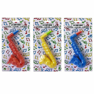 Oyuncak Saksofon - 16 cm - &Ccedil;eşitli Renkler - Kartta 12 Adet