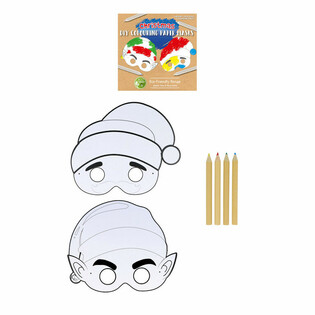 ECO FRIENDLY 4 Kurşun Kalemli Kendi Noel Maskeni Boya (12 adet)