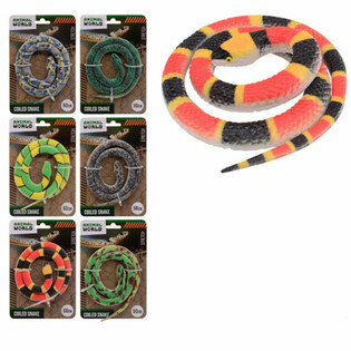 Kart &Uuml;zerinde Animal World Yılanı (60 cm) - 24 Adetlik Stand