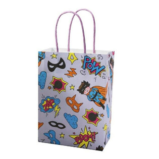 Kağıt Hediye &Ccedil;antası S&uuml;per Kahraman - 16x9x22 cm (12 adet)