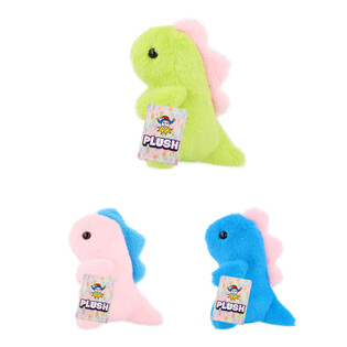 PELUŞ DİNOZOR - 17CM BOY - KARIŞIK RENKLER (12 adet)
