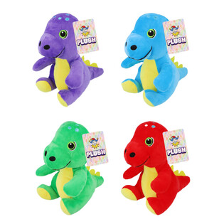 Peluş Dinozor - 19 cm Y&uuml;kseklik - Karışık Renkler (12 Adet)