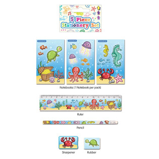 5 Par&ccedil;alı Sea Life Kırtasiye Seti (24 adet)