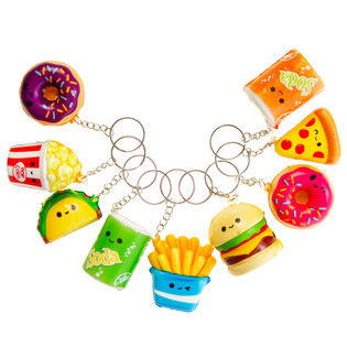 SQUISHY FAST FOOD ANAHTARLIKLAR STANDDA (24 Adet)
