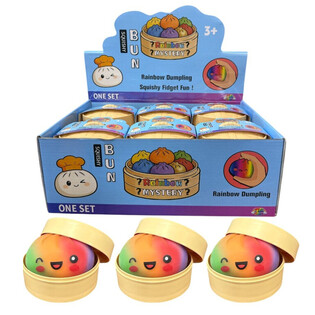 RAGE - RAINBOW Squishy Bun Dumplings B&Uuml;Y&Uuml;K (8.5 x 8.5 x 4.8 Cm) - Viral 2026 Fidget Toy (12 Adet)