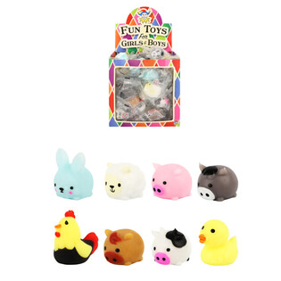 S&Uuml;RPRİZ KUTUSU SQUISHY - &Ccedil;İFTLİK HAYVANLARI - STANTLI (96 Adet)