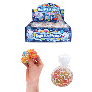 SQUEEZY BEADZ FİLELİ STRES TOPU STANTLI (36 Adet)