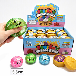 RAGE - Simli Yumuşak &Ccedil;in Mantısı SQUISHY GLITTER Bun Dumplings K&Uuml;&Ccedil;&Uuml;K (Ebat 5.5 x 5.5 x 3 cm) - Viral 2026 Stres Oyuncağı (24 Adet)