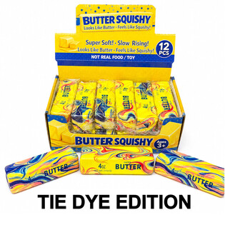 RAGE - SQUISHY BUTTER / TEREYAĞI - MODEL: TIE DYE - SLOW RISING - &Ouml;l&ccedil;&uuml;: 13x4x4 cm - STANDLI (12 Adet)
