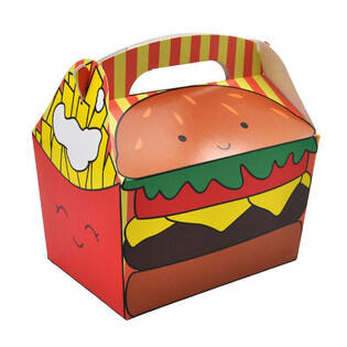 &Ccedil;OCUK MEN&Uuml; KUTUSU: HAMBURGER & PATATES - &Ouml;l&ccedil;&uuml; 18.5x12x19 CM - GIDA KUTUSU - KIDSBOX (24 Adet)
