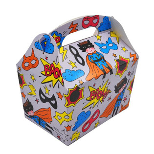 MEN&Uuml; KUTUSU MODELİ: S&Uuml;PER KAHRAMAN - &Ouml;l&ccedil;&uuml;ler 18.5x12x19 CM - YEMEK KUTUSU - &Ccedil;OCUK KUTUSU (24 Adet)