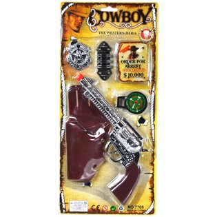 KARTELA &Uuml;ZERİNDE KOVBOY SETİ - MODEL 2 (4 Par&ccedil;a)