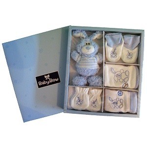 BABY BOW 5 Par&ccedil;alı Bebek Hediye Seti - Erkek Bebek