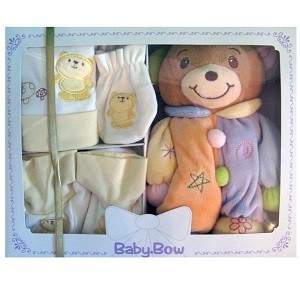 Baby Bow Oyuncak Ayılı Bebek Hediye Seti (4 Par&ccedil;a)