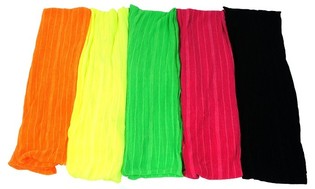 Dikey İnce Çizgili Neon Boyunluk Şal Karışımı (10 adet)