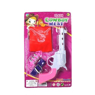 Işıklı ve Sesli Kız &Ccedil;ocuk Kovboy Seti (6 adet)